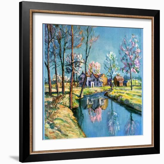 "Landscape of Farm in Springtime,"May 1, 1932-Walter Baum-Framed Giclee Print