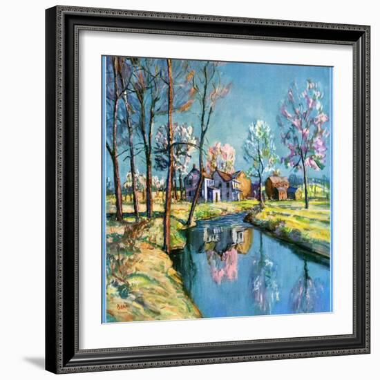 "Landscape of Farm in Springtime,"May 1, 1932-Walter Baum-Framed Giclee Print