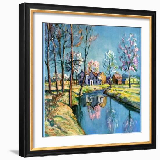 "Landscape of Farm in Springtime,"May 1, 1932-Walter Baum-Framed Giclee Print