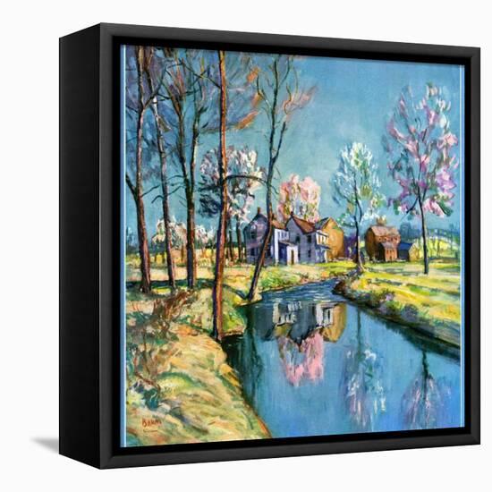 "Landscape of Farm in Springtime,"May 1, 1932-Walter Baum-Framed Premier Image Canvas