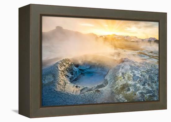 Landscape of Geothermal Hot Springs, Mud Pots and Fumaroles, Namaskard by Lake Myvatn, Iceland-Ragnar Th Sigurdsson-Framed Premier Image Canvas