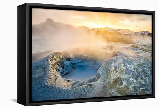 Landscape of Geothermal Hot Springs, Mud Pots and Fumaroles, Namaskard by Lake Myvatn, Iceland-Ragnar Th Sigurdsson-Framed Premier Image Canvas