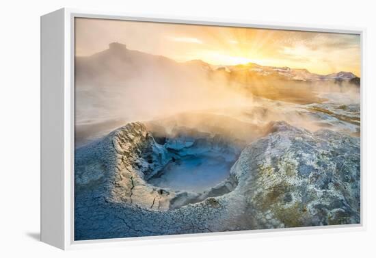 Landscape of Geothermal Hot Springs, Mud Pots and Fumaroles, Namaskard by Lake Myvatn, Iceland-Ragnar Th Sigurdsson-Framed Premier Image Canvas