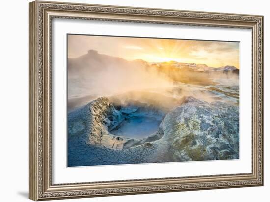 Landscape of Geothermal Hot Springs, Mud Pots and Fumaroles, Namaskard by Lake Myvatn, Iceland-Ragnar Th Sigurdsson-Framed Photographic Print