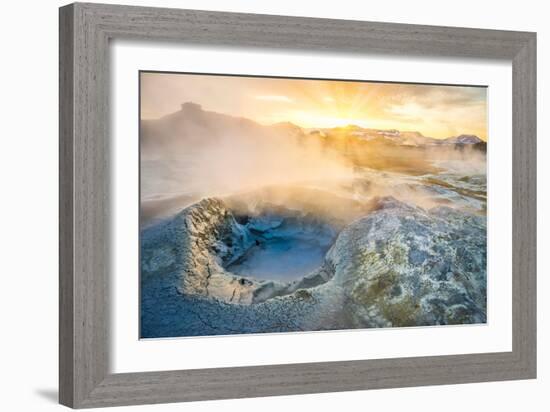 Landscape of Geothermal Hot Springs, Mud Pots and Fumaroles, Namaskard by Lake Myvatn, Iceland-Ragnar Th Sigurdsson-Framed Photographic Print