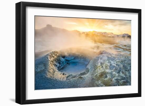 Landscape of Geothermal Hot Springs, Mud Pots and Fumaroles, Namaskard by Lake Myvatn, Iceland-Ragnar Th Sigurdsson-Framed Photographic Print