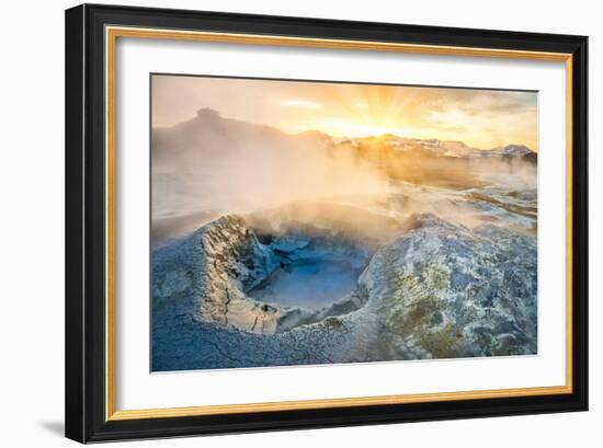 Landscape of Geothermal Hot Springs, Mud Pots and Fumaroles, Namaskard by Lake Myvatn, Iceland-Ragnar Th Sigurdsson-Framed Photographic Print