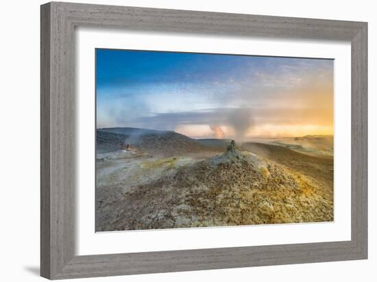 Landscape of Geothermal Hot Springs, Mud Pots and Fumaroles, Namaskard by Lake Myvatn, Iceland-Ragnar Th Sigurdsson-Framed Photographic Print