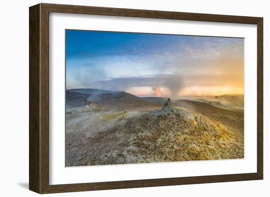 Landscape of Geothermal Hot Springs, Mud Pots and Fumaroles, Namaskard by Lake Myvatn, Iceland-Ragnar Th Sigurdsson-Framed Photographic Print