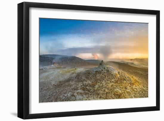 Landscape of Geothermal Hot Springs, Mud Pots and Fumaroles, Namaskard by Lake Myvatn, Iceland-Ragnar Th Sigurdsson-Framed Photographic Print