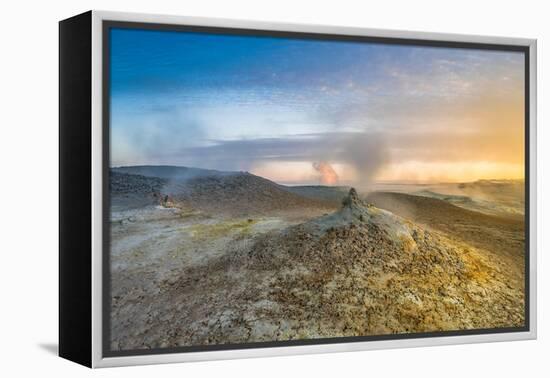 Landscape of Geothermal Hot Springs, Mud Pots and Fumaroles, Namaskard by Lake Myvatn, Iceland-Ragnar Th Sigurdsson-Framed Premier Image Canvas