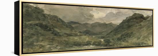 Landscape of Hills and Mountains in the Lake District-John Constable-Framed Premier Image Canvas