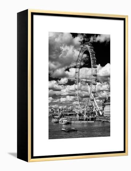 Landscape of London Eye - Millennium Wheel and River Thames - London - England - United Kingdom-Philippe Hugonnard-Framed Stretched Canvas