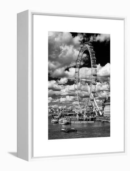 Landscape of London Eye - Millennium Wheel and River Thames - London - England - United Kingdom-Philippe Hugonnard-Framed Stretched Canvas