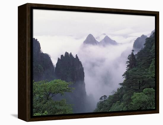 Landscape of Mt. Huangshan (Yellow Mountain) in Mist, China-Keren Su-Framed Premier Image Canvas
