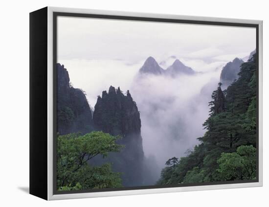 Landscape of Mt. Huangshan (Yellow Mountain) in Mist, China-Keren Su-Framed Premier Image Canvas