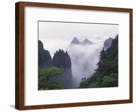 Landscape of Mt. Huangshan (Yellow Mountain) in Mist, China-Keren Su-Framed Photographic Print