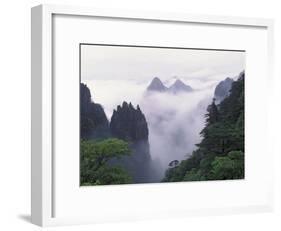 Landscape of Mt. Huangshan (Yellow Mountain) in Mist, China-Keren Su-Framed Photographic Print