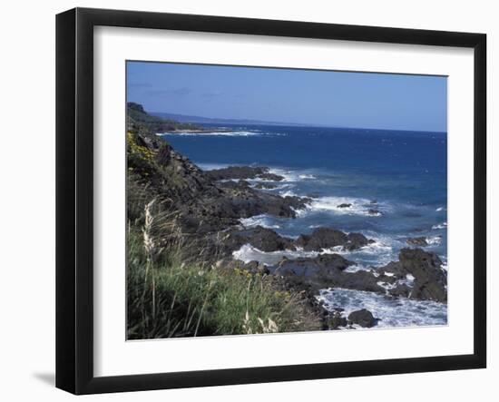 Landscape of Rugged Rocky Coastline Along the Great Ocean Road, Victoria, Australia-Richard Nebesky-Framed Photographic Print