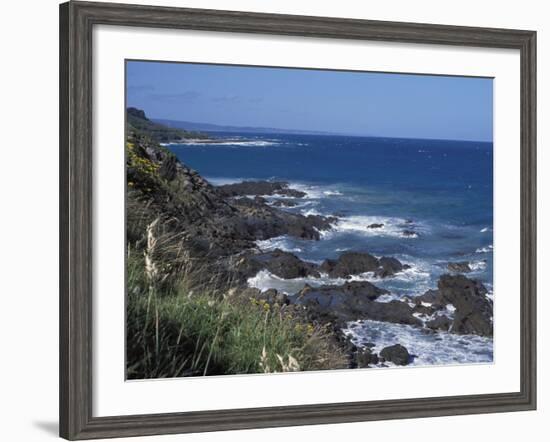 Landscape of Rugged Rocky Coastline Along the Great Ocean Road, Victoria, Australia-Richard Nebesky-Framed Photographic Print