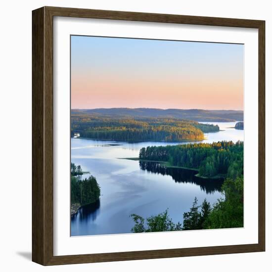 Landscape of Saimaa Lake from Above, Finland-Aleksey Stemmer-Framed Photographic Print