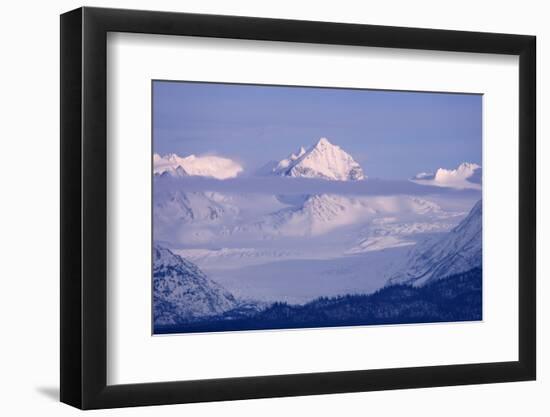 Landscape of snow covered mountain range, Homer, Alaska, US-Keren Su-Framed Photographic Print