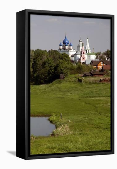 Landscape of Suzdal and the Cathedral of the Nativity in Distance, Suzdal, Russia-Kymri Wilt-Framed Premier Image Canvas