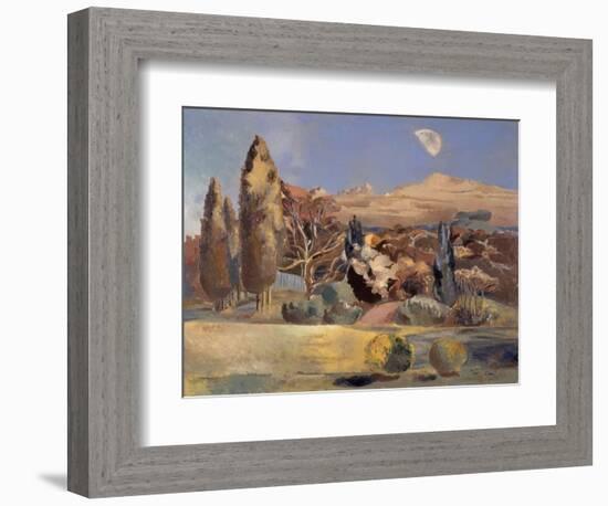 Landscape of the Moon's First Quarter, 1943 (Oil on Canvas)-Paul Nash-Framed Giclee Print