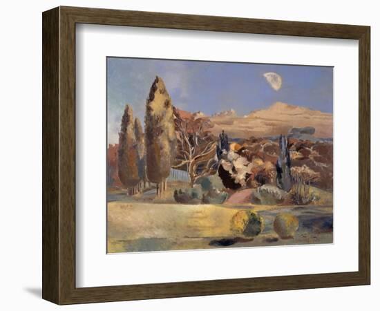 Landscape of the Moon's First Quarter, 1943 (Oil on Canvas)-Paul Nash-Framed Giclee Print