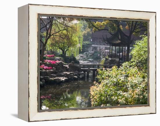 Landscape of Traditional Chinese Garden, Shanghai, China-Keren Su-Framed Premier Image Canvas