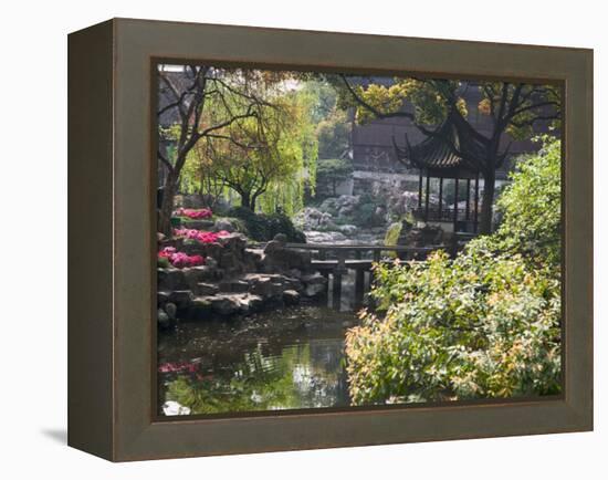 Landscape of Traditional Chinese Garden, Shanghai, China-Keren Su-Framed Premier Image Canvas