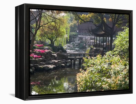 Landscape of Traditional Chinese Garden, Shanghai, China-Keren Su-Framed Premier Image Canvas