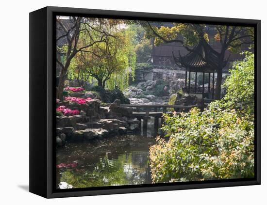 Landscape of Traditional Chinese Garden, Shanghai, China-Keren Su-Framed Premier Image Canvas