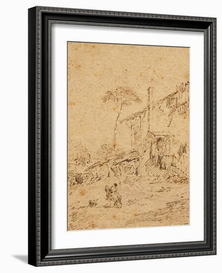 Landscape of Trentino-Francesco Guardi-Framed Giclee Print