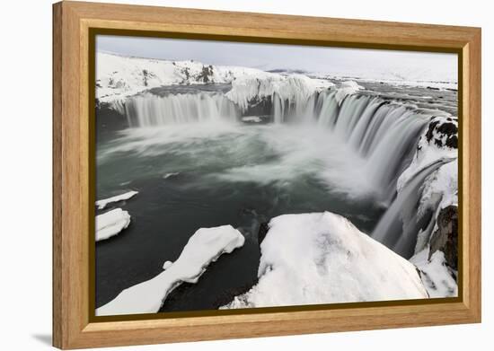 Landscape of waterfalls, Godafoss, Iceland.-Bill Young-Framed Premier Image Canvas