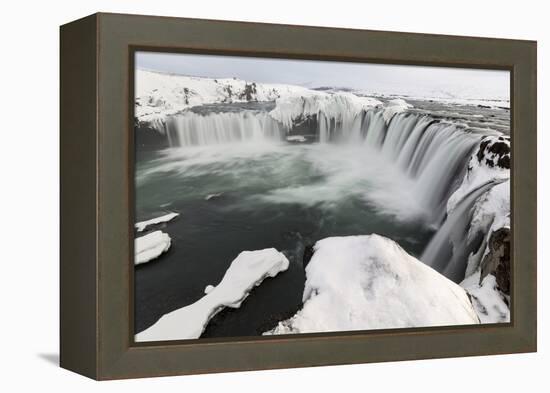 Landscape of waterfalls, Godafoss, Iceland.-Bill Young-Framed Premier Image Canvas