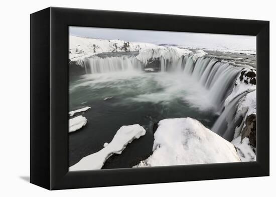 Landscape of waterfalls, Godafoss, Iceland.-Bill Young-Framed Premier Image Canvas