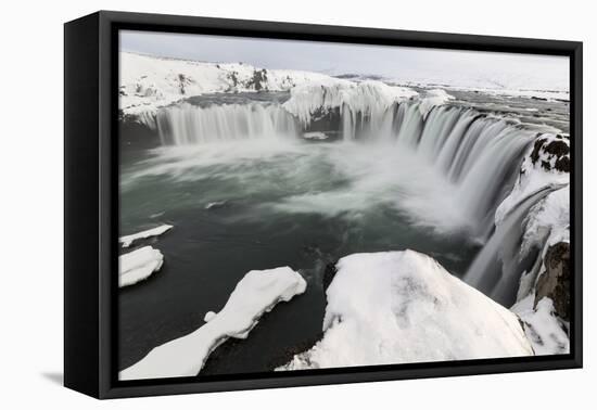 Landscape of waterfalls, Godafoss, Iceland.-Bill Young-Framed Premier Image Canvas