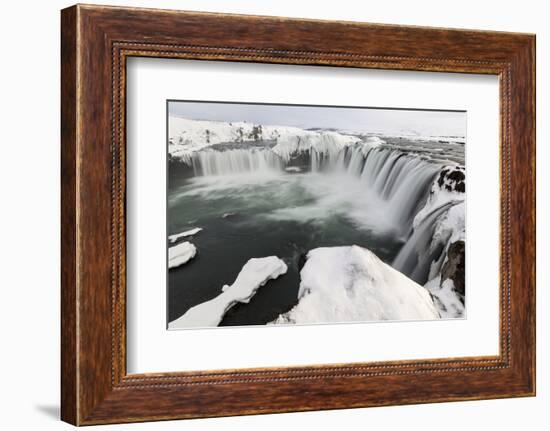 Landscape of waterfalls, Godafoss, Iceland.-Bill Young-Framed Photographic Print