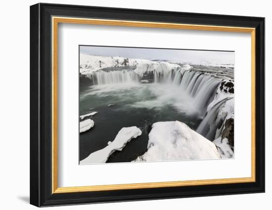 Landscape of waterfalls, Godafoss, Iceland.-Bill Young-Framed Photographic Print