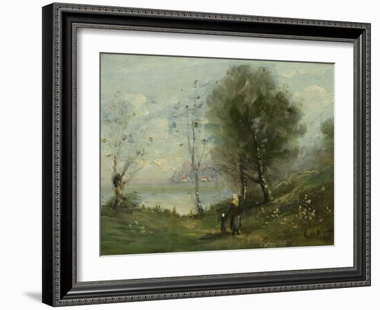 Landscape (Oil on Canvas)-Jean Baptiste Camille Corot-Framed Giclee Print