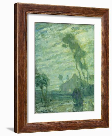 Landscape (Oil on Cardboard; Pastel/Chalk Sketch on Reverse)-Henry Ossawa Tanner-Framed Giclee Print