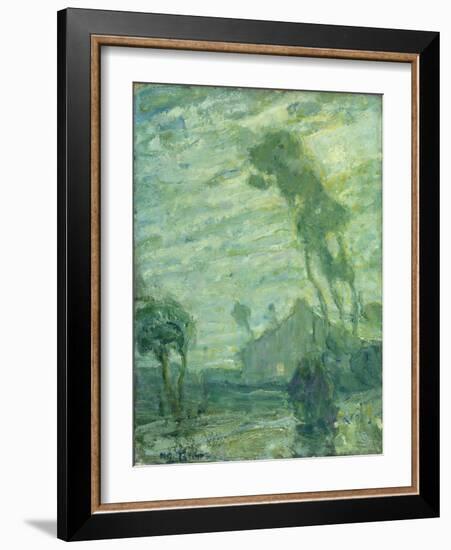 Landscape (Oil on Cardboard; Pastel/Chalk Sketch on Reverse)-Henry Ossawa Tanner-Framed Giclee Print