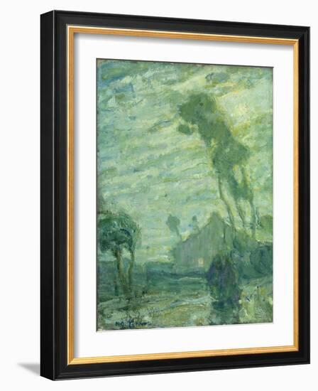 Landscape (Oil on Cardboard; Pastel/Chalk Sketch on Reverse)-Henry Ossawa Tanner-Framed Giclee Print