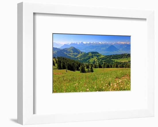 Landscape on Rigi-Kulm with View of Lake Lucerne and the Urner Alps, Canton of Lucerne, Switzerland-null-Framed Art Print