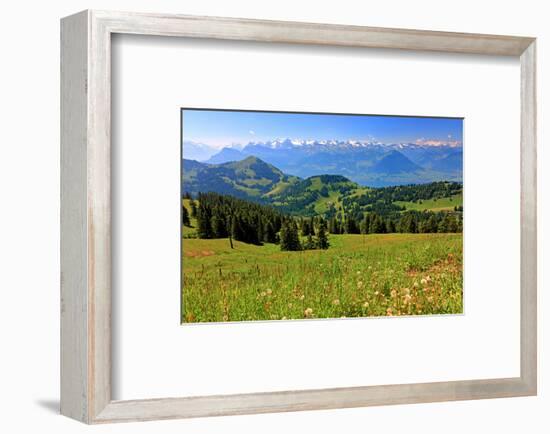 Landscape on Rigi-Kulm with View of Lake Lucerne and the Urner Alps, Canton of Lucerne, Switzerland-null-Framed Art Print