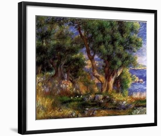 Landscape on the Coast Near Menton-Pierre-Auguste Renoir-Framed Art Print