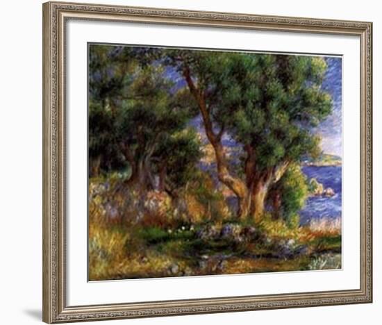 Landscape on the Coast Near Menton-Pierre-Auguste Renoir-Framed Art Print