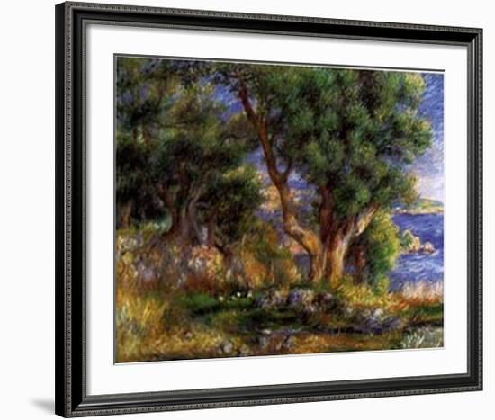 Landscape on the Coast Near Menton-Pierre-Auguste Renoir-Framed Art Print