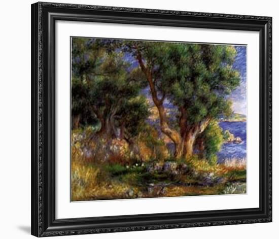 Landscape on the Coast Near Menton-Pierre-Auguste Renoir-Framed Art Print